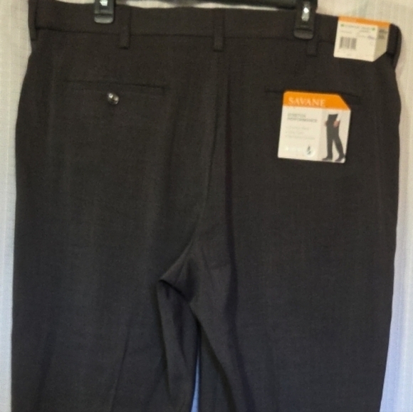 Savane Men's Dress Pants Gray Herringbone 40x32 NWT - Picture 2 of 7